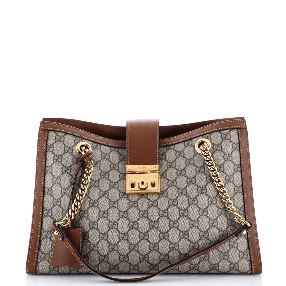 Gucci Padlock Chain Tote Gg Coated #202073G19B - Picture 1 of 7